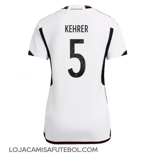 Camisa de Futebol Alemanha Thilo Kehrer #5 Equipamento Principal Mulheres Mundo 2022 Manga Curta